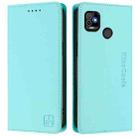 For Tecno Pop 5 RC01 Dual-Folded Magnetic Suction RFID Leather Phone Case(Mint Green) - 2