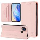 For Tecno Pop 5 RC01 Dual-Folded Magnetic Suction RFID Leather Phone Case(Pink) - 1