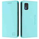 For Tecno Pop 6C / itel A18 RC01 Dual-Folded Magnetic Suction RFID Leather Phone Case(Mint Green) - 2