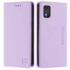 For Tecno Pop 6C / itel A18 RC01 Dual-Folded Magnetic Suction RFID Leather Phone Case(Light Purple) - 2