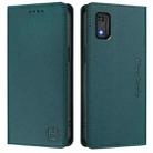 For Tecno Pop 6C / itel A18 RC01 Dual-Folded Magnetic Suction RFID Leather Phone Case(Dark Green) - 2