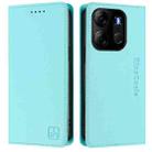 For Tecno Pop 7/ 7 Pro / Spark GO 2023 RC01 Dual-Folded Magnetic Suction RFID Leather Phone Case(Mint Green) - 2