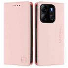 For Tecno Pop 7/ 7 Pro / Spark GO 2023 RC01 Dual-Folded Magnetic Suction RFID Leather Phone Case(Pink) - 2