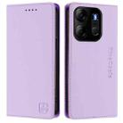 For Tecno Pop 7/ 7 Pro / Spark GO 2023 RC01 Dual-Folded Magnetic Suction RFID Leather Phone Case(Light Purple) - 2