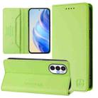 For Tecno Pova 3 RC01 Dual-Folded Magnetic Suction RFID Leather Phone Case(Grass Green) - 1