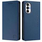 For Tecno Pova 3 RC01 Dual-Folded Magnetic Suction RFID Leather Phone Case(Dark Blue) - 2