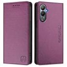 For Tecno Pova 4 RC01 Dual-Folded Magnetic Suction RFID Leather Phone Case(Violet) - 2