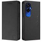 For Tecno Pova 4 Pro 4G RC01 Dual-Folded Magnetic Suction RFID Leather Phone Case(Black) - 2