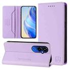 For Tecno Pova 4 Pro 4G RC01 Dual-Folded Magnetic Suction RFID Leather Phone Case(Light Purple) - 1