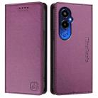 For Tecno Pova 4 Pro 4G RC01 Dual-Folded Magnetic Suction RFID Leather Phone Case(Violet) - 2