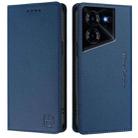 For Tecno Pova 5 RC01 Dual-Folded Magnetic Suction RFID Leather Phone Case(Dark Blue) - 2