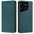 For Tecno Pova 5 RC01 Dual-Folded Magnetic Suction RFID Leather Phone Case(Dark Green) - 2