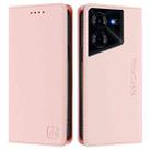 For Tecno Pova 5 Pro 5G RC01 Dual-Folded Magnetic Suction RFID Leather Phone Case(Pink) - 2