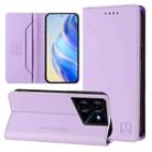 For Tecno Pova 5 Pro 5G RC01 Dual-Folded Magnetic Suction RFID Leather Phone Case(Light Purple) - 1