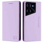 For Tecno Pova 5 Pro 5G RC01 Dual-Folded Magnetic Suction RFID Leather Phone Case(Light Purple) - 2