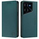 For Tecno Pova 5 Pro 5G RC01 Dual-Folded Magnetic Suction RFID Leather Phone Case(Dark Green) - 2