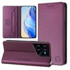 For Tecno Pova 5 Pro 5G RC01 Dual-Folded Magnetic Suction RFID Leather Phone Case(Violet) - 1