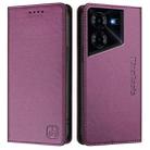 For Tecno Pova 5 Pro 5G RC01 Dual-Folded Magnetic Suction RFID Leather Phone Case(Violet) - 2