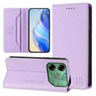 For Tecno Pova 6 4G RC01 Dual-Folded Magnetic Suction RFID Leather Phone Case(Light Purple) - 1