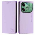 For Tecno Pova 6 4G RC01 Dual-Folded Magnetic Suction RFID Leather Phone Case(Light Purple) - 2