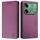 For Tecno Pova 6 4G RC01 Dual-Folded Magnetic Suction RFID Leather Phone Case(Violet) - 2