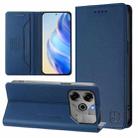 For Tecno Pova 6 5G / 6 Pro 5G RC01 Dual-Folded Magnetic Suction RFID Leather Phone Case(Dark Blue) - 1