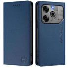 For Tecno Pova 6 5G / 6 Pro 5G RC01 Dual-Folded Magnetic Suction RFID Leather Phone Case(Dark Blue) - 2