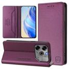 For Tecno Pova 6 5G / 6 Pro 5G RC01 Dual-Folded Magnetic Suction RFID Leather Phone Case(Violet) - 1