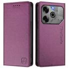 For Tecno Pova 6 5G / 6 Pro 5G RC01 Dual-Folded Magnetic Suction RFID Leather Phone Case(Violet) - 2