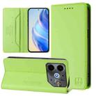 For Tecno Pova 6 Neo RC01 Dual-Folded Magnetic Suction RFID Leather Phone Case(Grass Green) - 1