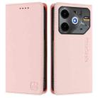 For Tecno Pova 6 Neo RC01 Dual-Folded Magnetic Suction RFID Leather Phone Case(Pink) - 2