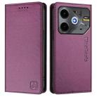 For Tecno Pova 6 Neo RC01 Dual-Folded Magnetic Suction RFID Leather Phone Case(Violet) - 2