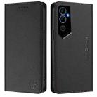 For Tecno Pova Neo 2 RC01 Dual-Folded Magnetic Suction RFID Leather Phone Case(Black) - 2