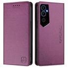 For Tecno Pova Neo 2 RC01 Dual-Folded Magnetic Suction RFID Leather Phone Case(Violet) - 2