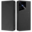 For Tecno Pova Neo 3 RC01 Dual-Folded Magnetic Suction RFID Leather Phone Case(Black) - 2