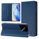 For Tecno Pova Neo 3 RC01 Dual-Folded Magnetic Suction RFID Leather Phone Case(Dark Blue) - 1