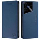 For Tecno Pova Neo 3 RC01 Dual-Folded Magnetic Suction RFID Leather Phone Case(Dark Blue) - 2