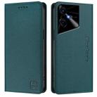 For Tecno Pova Neo 3 RC01 Dual-Folded Magnetic Suction RFID Leather Phone Case(Dark Green) - 2