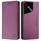 For Tecno Pova Neo 3 RC01 Dual-Folded Magnetic Suction RFID Leather Phone Case(Violet) - 2