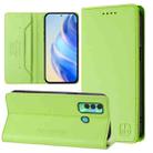 For Tecno Spark 7P RC01 Dual-Folded Magnetic Suction RFID Leather Phone Case(Grass Green) - 1