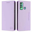 For Tecno Spark 7P RC01 Dual-Folded Magnetic Suction RFID Leather Phone Case(Light Purple) - 2