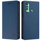 For Tecno Spark 7P RC01 Dual-Folded Magnetic Suction RFID Leather Phone Case(Dark Blue) - 2