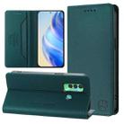 For Tecno Spark 7P RC01 Dual-Folded Magnetic Suction RFID Leather Phone Case(Dark Green) - 1