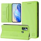 For Tecno Spark 7 / 7T RC01 Dual-Folded Magnetic Suction RFID Leather Phone Case(Grass Green) - 1