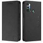 For Tecno Spark 7 / 7T RC01 Dual-Folded Magnetic Suction RFID Leather Phone Case(Black) - 2