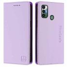 For Tecno Spark 7 / 7T RC01 Dual-Folded Magnetic Suction RFID Leather Phone Case(Light Purple) - 2