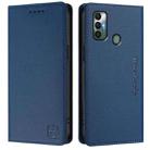 For Tecno Spark 7 / 7T RC01 Dual-Folded Magnetic Suction RFID Leather Phone Case(Dark Blue) - 2