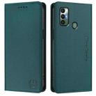 For Tecno Spark 7 / 7T RC01 Dual-Folded Magnetic Suction RFID Leather Phone Case(Dark Green) - 2