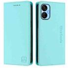 For Tecno Spark 9T / 9 Pro RC01 Dual-Folded Magnetic Suction RFID Leather Phone Case(Mint Green) - 2