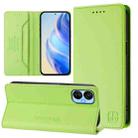 For Tecno Spark 9T / 9 Pro RC01 Dual-Folded Magnetic Suction RFID Leather Phone Case(Grass Green) - 1